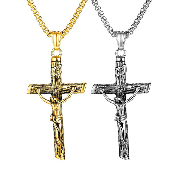 Stainless Steel Crucifix Cross Necklace