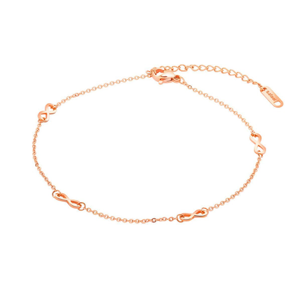 Stainless Steel Rose Gold Infinity Anklet