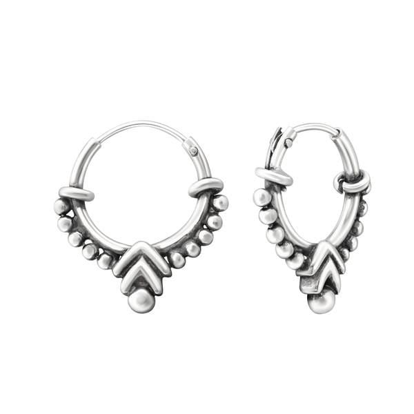 sterling silver bali hoop earrings