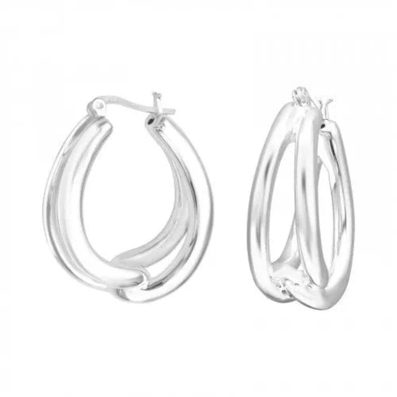 Silver Knot Hoop Earrings