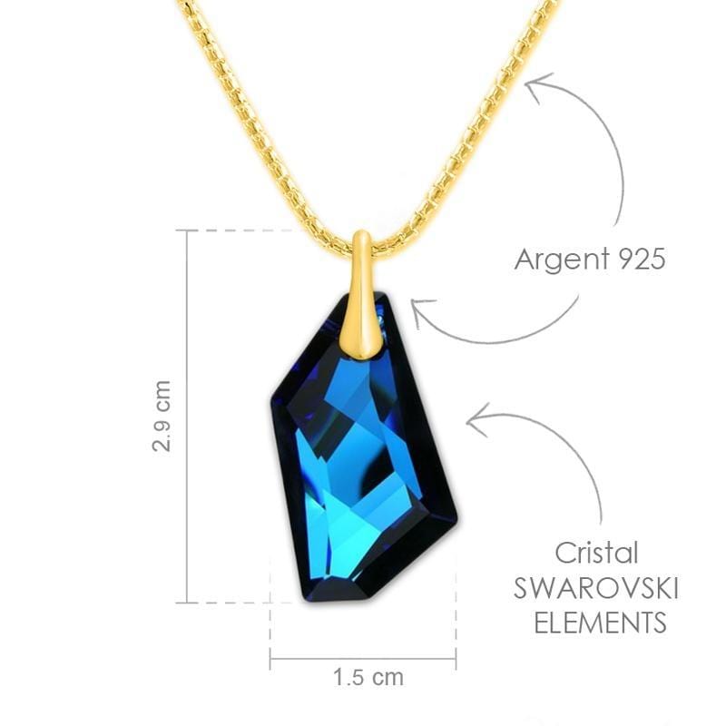 24K Gold Blue Stone Necklace 