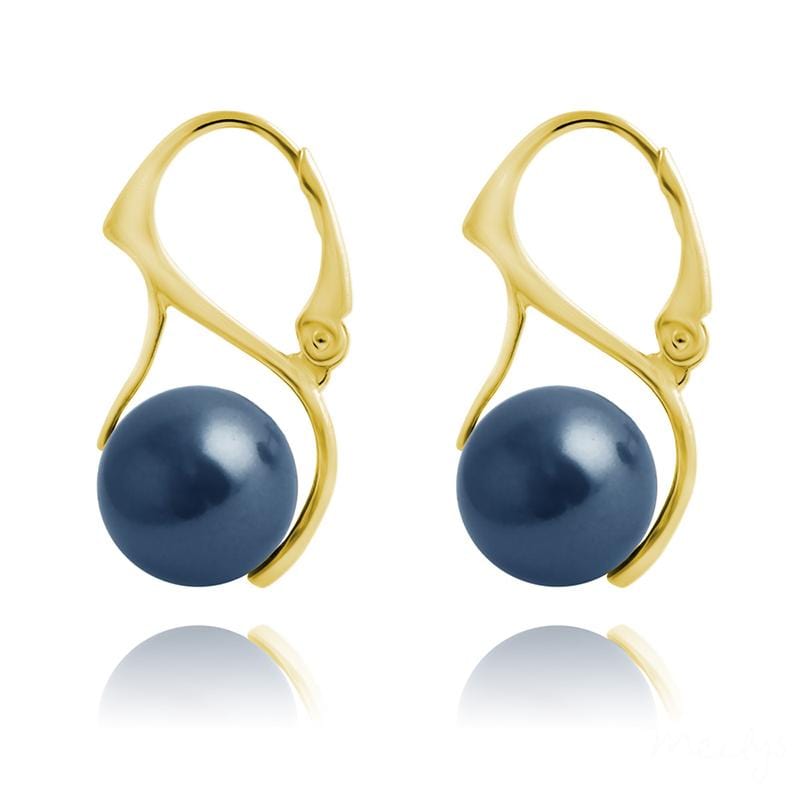 Pearl  24K Gold and Tahitian Earrings 