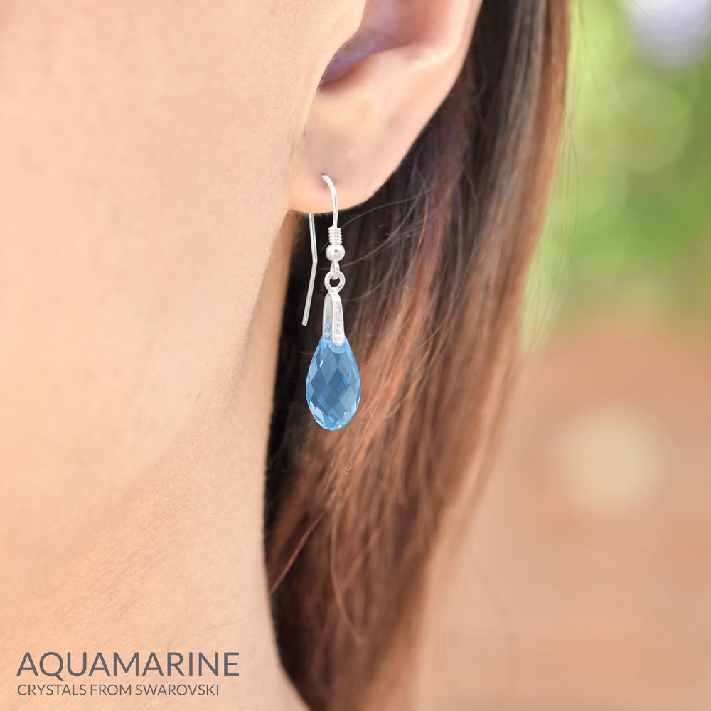 Aquamarine  Silver Earrings