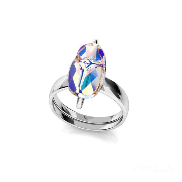 Silver Crystal AB Ring