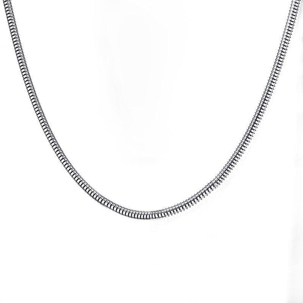 Silver Steel Snake Chain Necklace