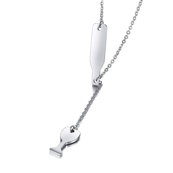 Wine Glass and Bottle Women Necklace