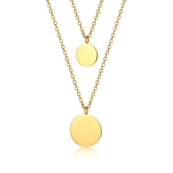 Stainless Steel Gold Multi Layer Necklace