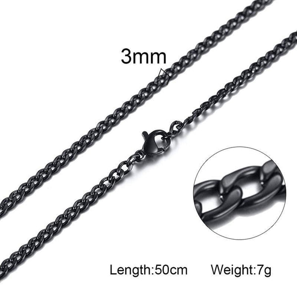 Stainless Steel Black Chain Necklace