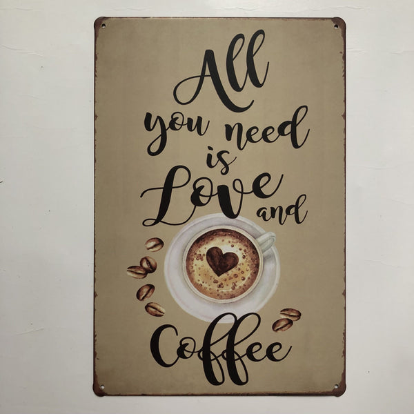 Coffee love Tin Sign Poster