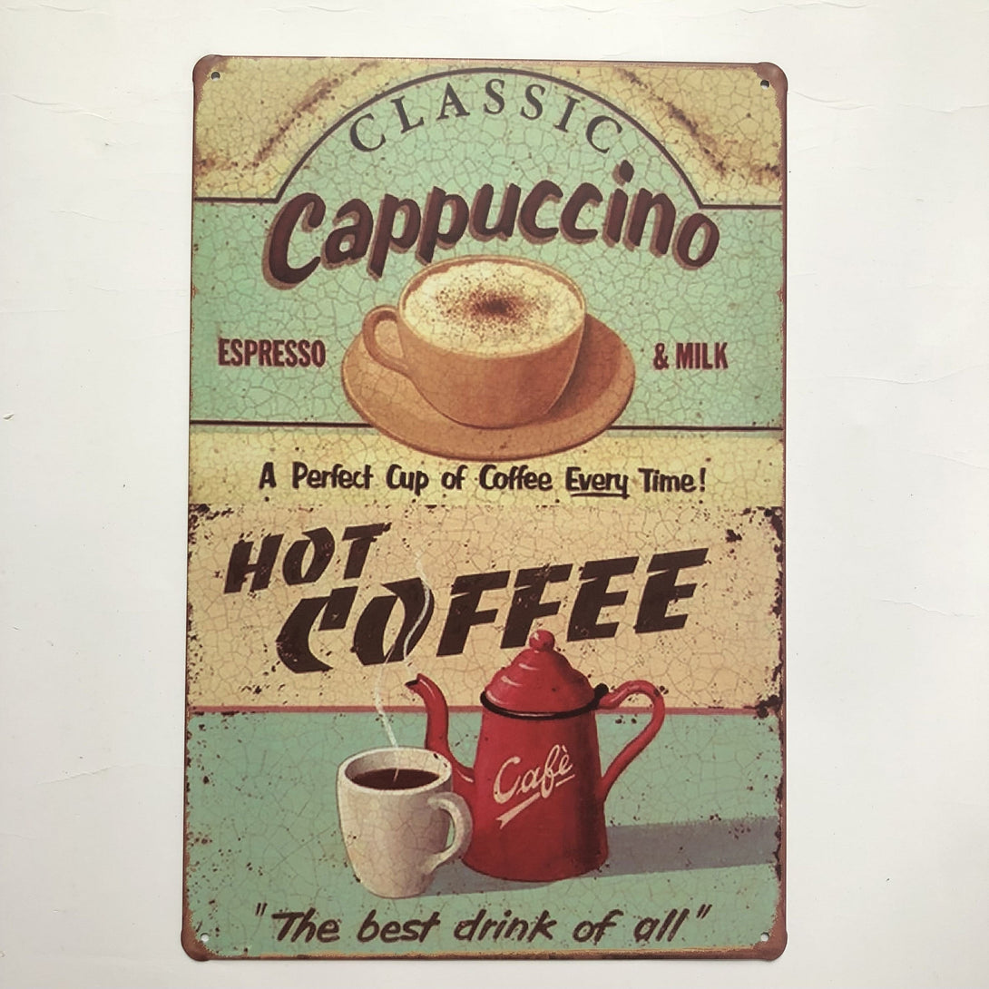 Cappuccino coffee vintage Poster