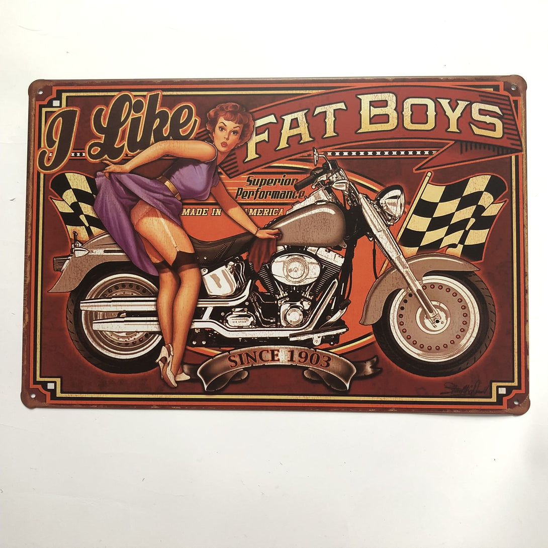 I Love Fat Boys Motorcycle Poster