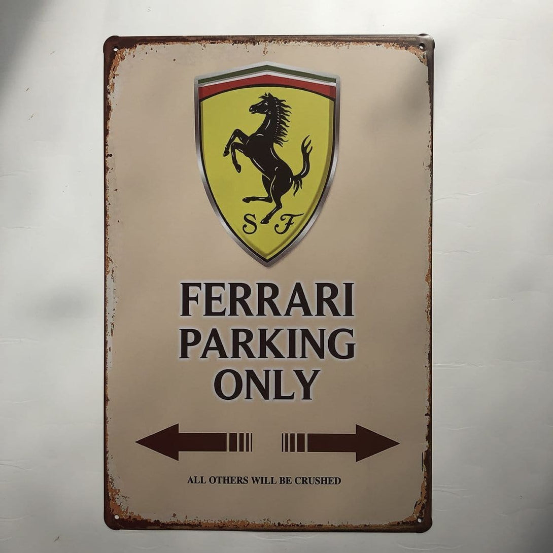 Ferrari Parking Tin Sign Poster