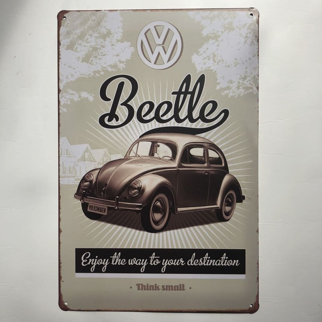 Nostalgic Volkswagen Beetle  Tin Sign Poster