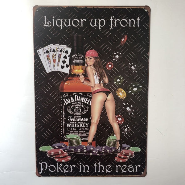 Jack Daniels Liquor Up Front Tin Poster