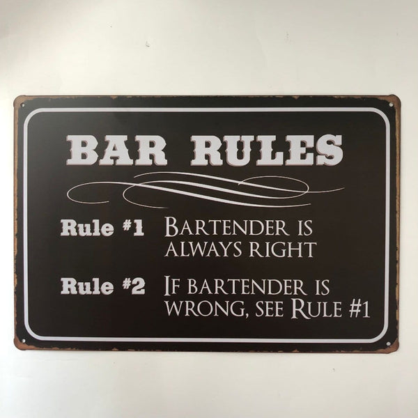 Bar Rules Sign Poster