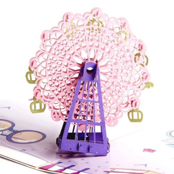 Colourful Ferris Wheel 3D Pop up Greeting Card