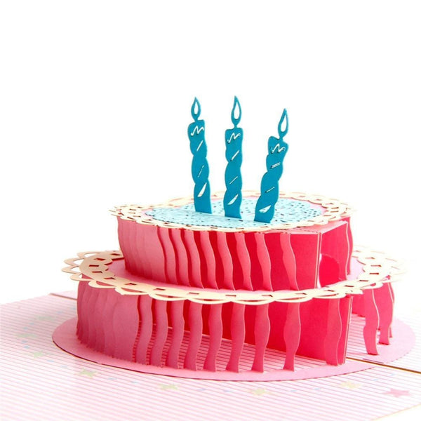 Colorful  Cake 3D Pop up Birthday Greeting Card