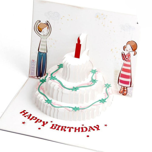 Colorful Cake Candle 3D Pop up Birthday Greeting Card