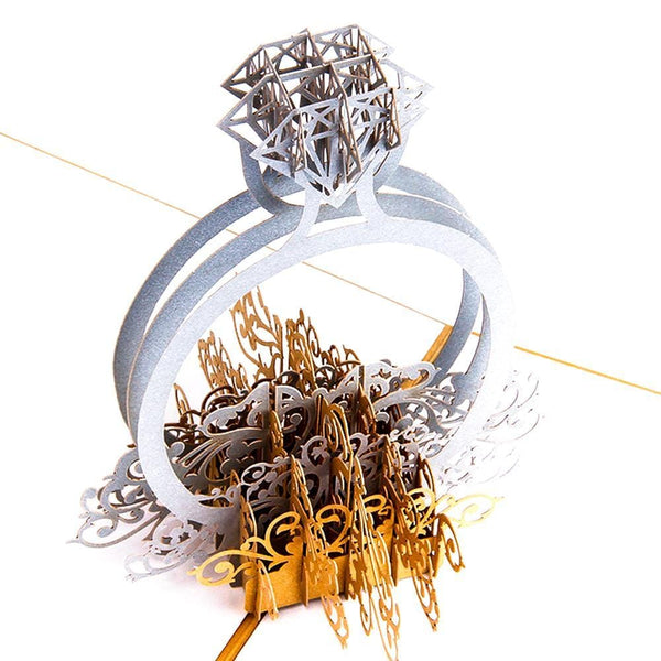 3D Pop up Wedding Engagement  Ring Greeting Card