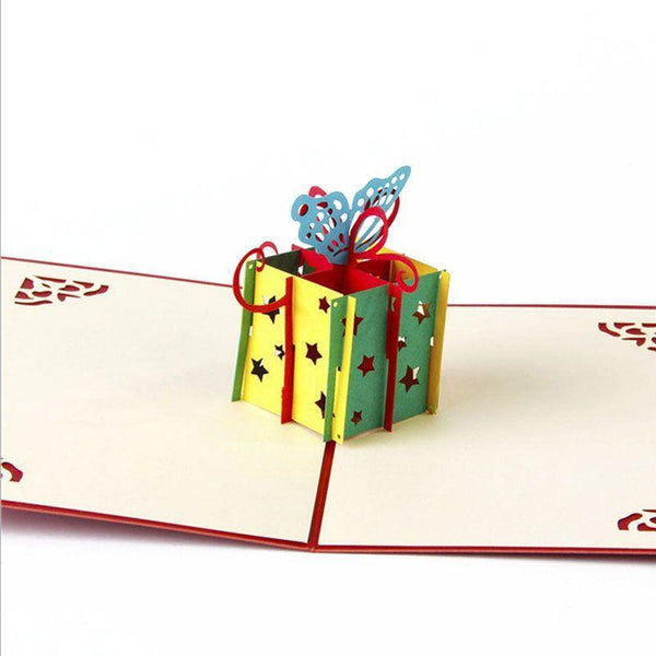 3D Pop UP Butterfly Birthday Greeting Card-Red