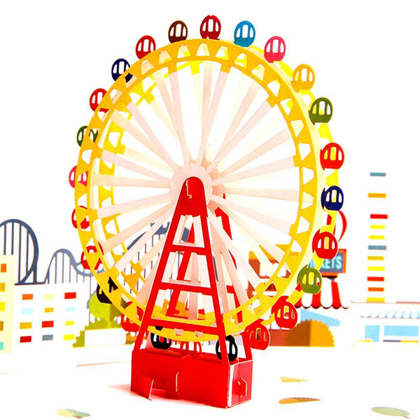 Colourful Dreamlike Ferris Wheel Greeting Card