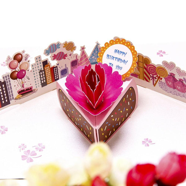 Colourful Cake 3D Pop up Birthday Greeting Card
