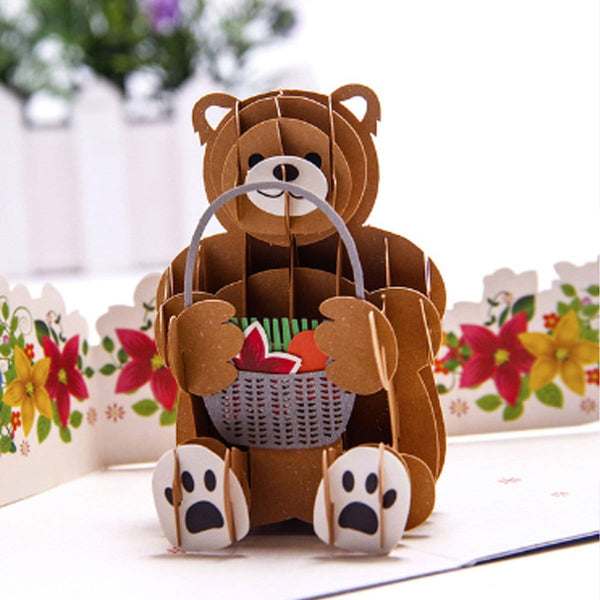 Colorful Bear Pop Up Greeting Card