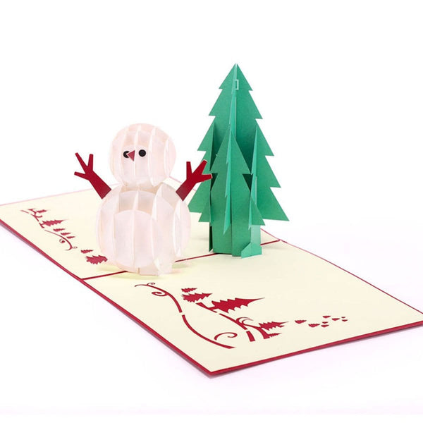 Christmas Tree & Snowman Pop Up Greeting Card