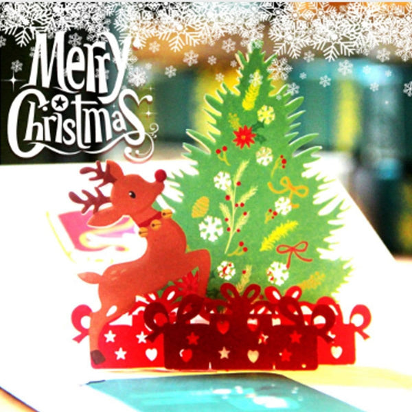 3D Merry Christmas Tree Pop Up Greeting Card