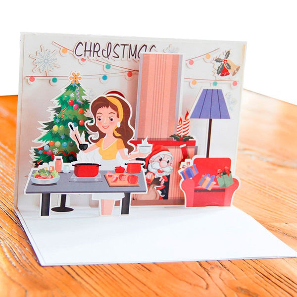 Pop Up Christmas Dinner DIY Greeting Card