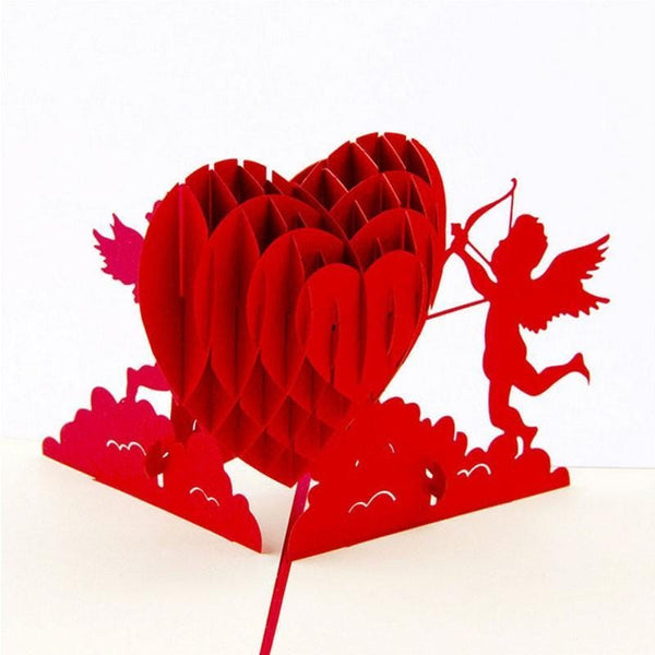 3D Pop Up Handmade Cupid Heart Greeting Card