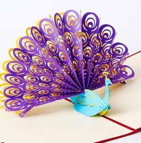 3D Pop Up Peacock Greeting Card