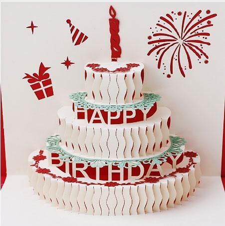 3D Pop Up Birthday Cake Greeting Card