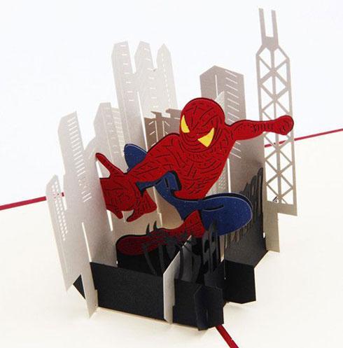 Handmade 3D Pop UP Spiderman Greeting Card