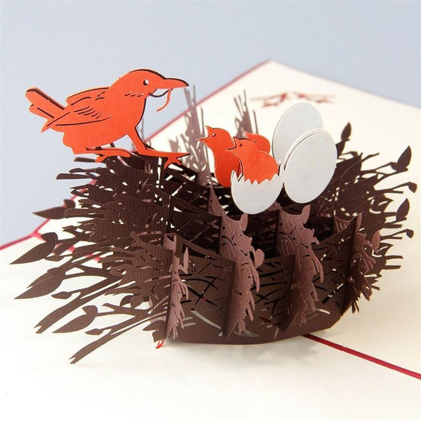 3D pop up Birds Nest Handmade Card for Mother's day