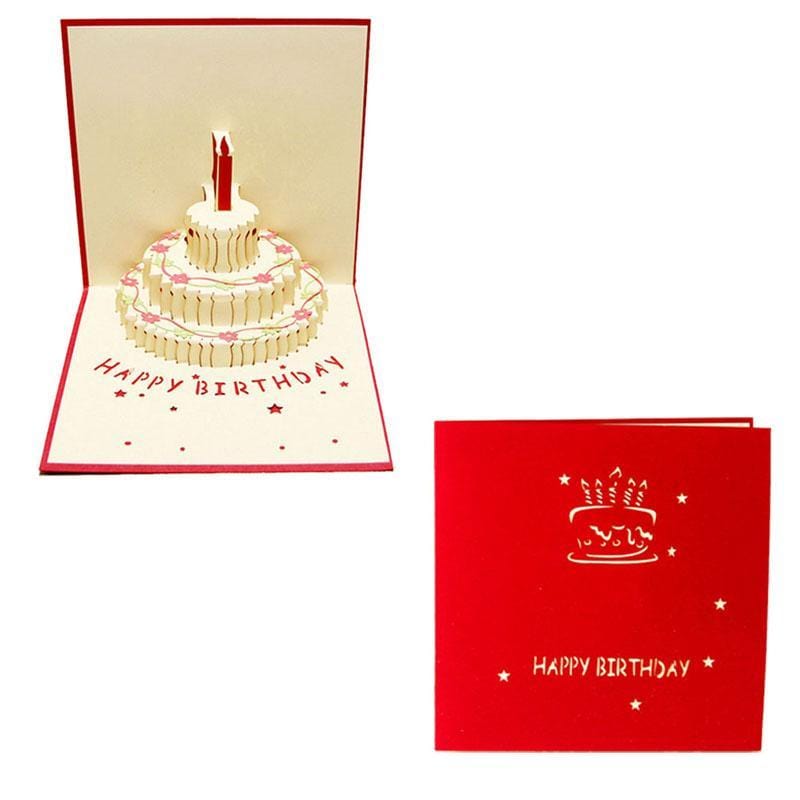 3d Pop Up Birthday Greeting Card Red