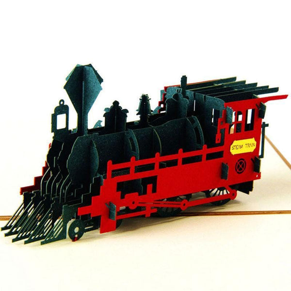 3D Pop Up Retro Train Greeting Card for All Occassion