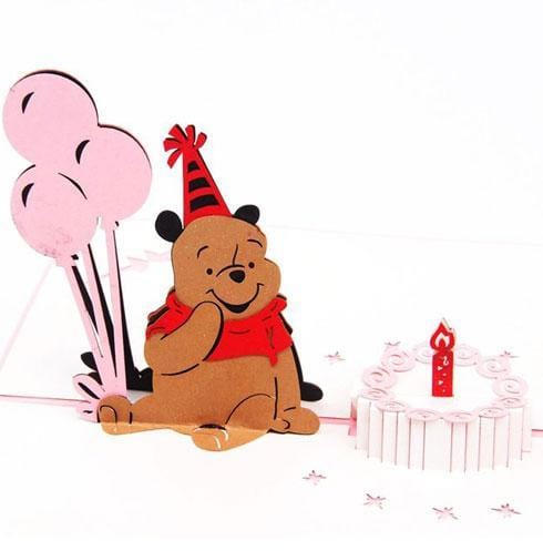 Cute Bear 3D Pop Up Happy Birthday Greeting  Card