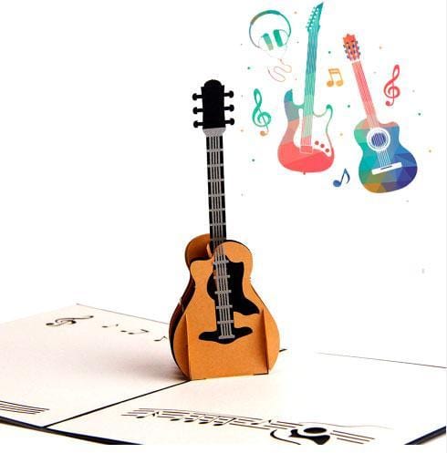 3d Pop Up Handmade Guitar Card