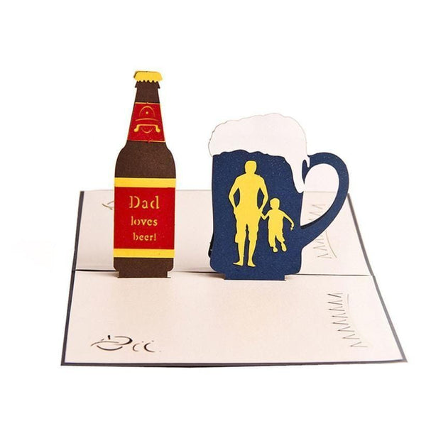 Handmade Dad Lover Beer And Glass Greeting Card