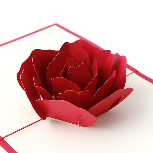 3D Red Flower Pop Up Greeting Card