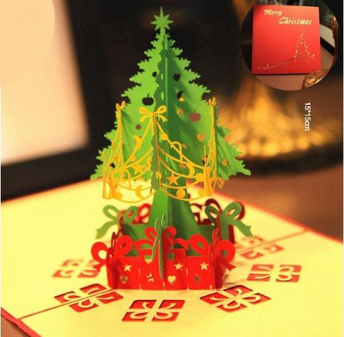 3D Pop Up Merry Christmas Tree Greeting Card