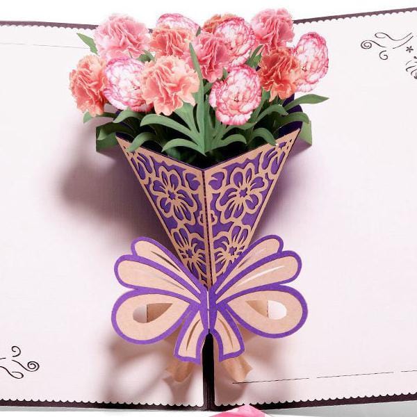 3D Pop Up Flower Bouquet MOM - Mother's Day Greeting Card