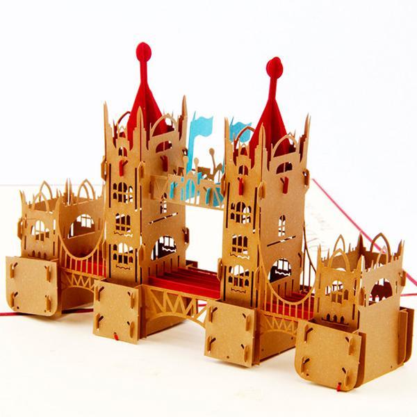 London Bridge Red 3D Pop up Greeting Card