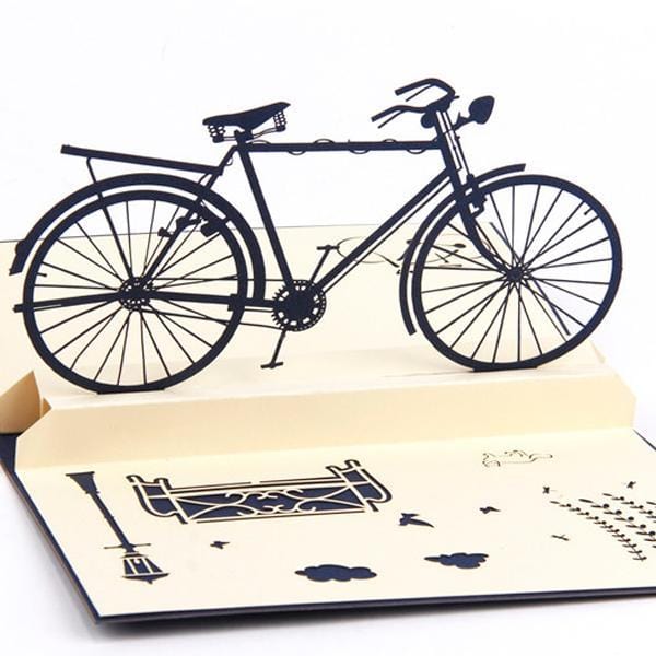 Vintage Bike 3D Pop up Greeting Card