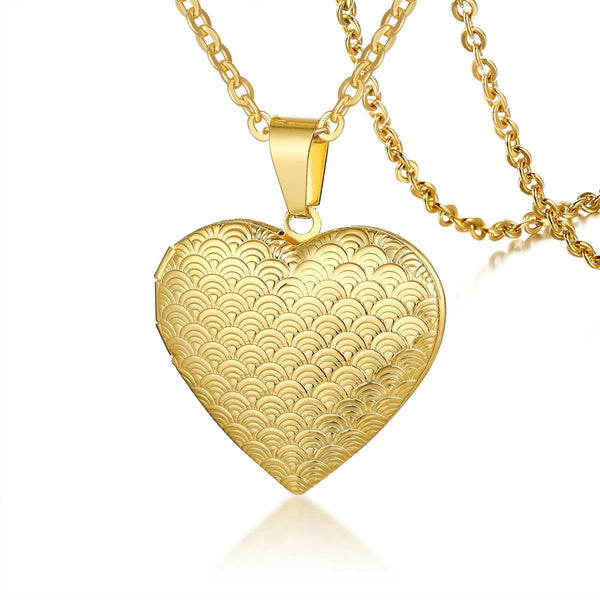 Heart Photo Frame Gold Necklace For Women