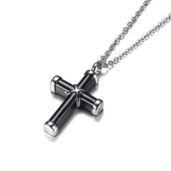 Black Cross Memorial Ashes Urn Necklace For Women
