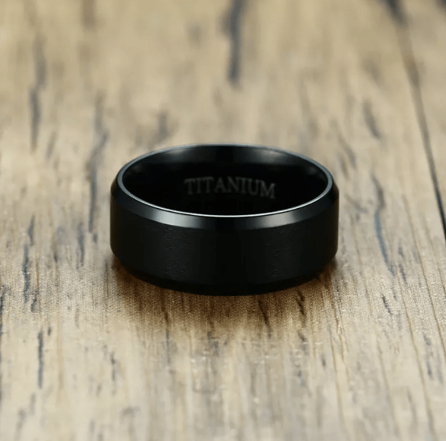 Titanium Mens  Wedding  Ring Black