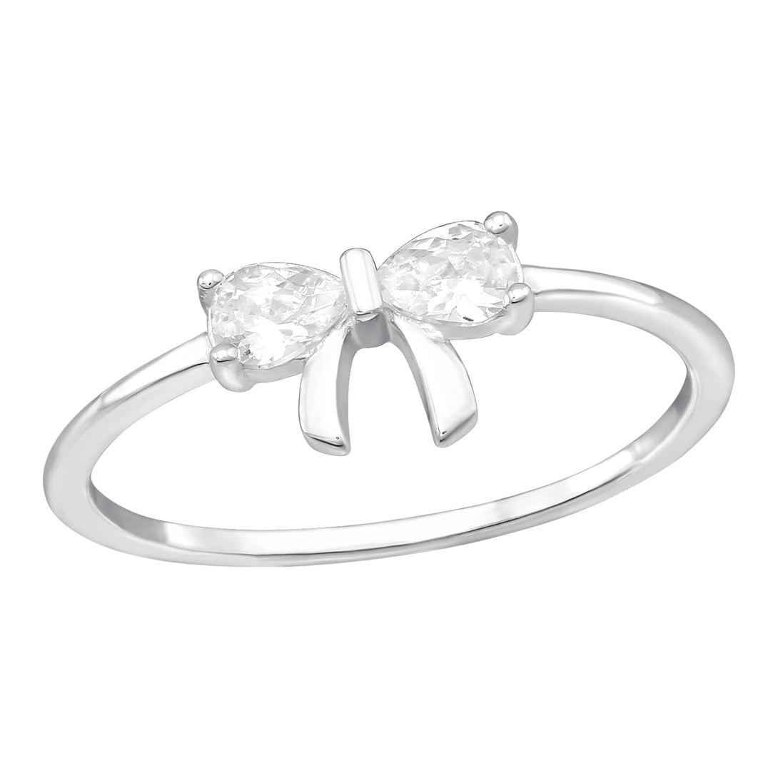 Silver Cubic Zirconia Bow Ring
