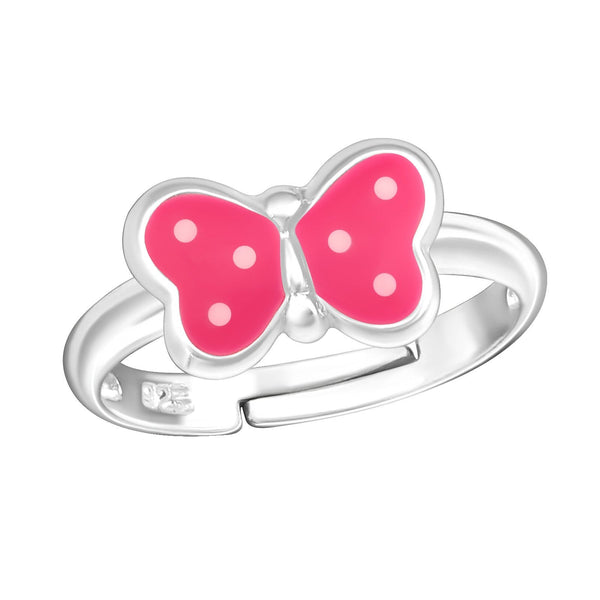 Children's Silver Butterfly Adjustable Ring
